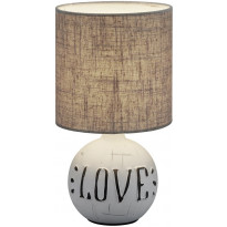 Pöytävalaisin Trio Esna Love, ø165x310mm, valkoinen/harmaa