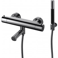 Suihkusetti Tapwell Evo EVM026 Black Chrome, termostaattihanalla, juoksuputkella, kiiltävä musta