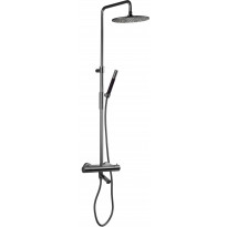 Sadesuihkusetti Tapwell TVM2200 Black Chrome, termostaattihanalla, suihkupää ⌀250mm, juoksuputkella, kiiltävä musta