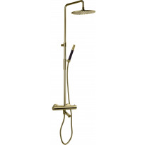 Sadesuihkusetti Tapwell TVM2200 Honey Gold, termostaattihanalla, juoksuputkella, suihkupää ⌀250mm, kiiltävä kulta