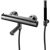 Suihkusetti Tapwell EVM026 Brushed Black Chrome, termostaattihanalla, juoksuputkella, harjattu musta