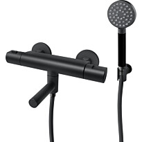 Suihkusetti Tapwell EVM026 Matte Black, termostaattihanalla, juoksuputkella, matta musta