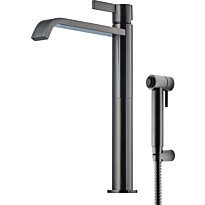 Pesuallashana Tapwell ARM089 Bidé Brushed Black Chrome, korkea malli, bideesuihkulla, harjattu musta kromi
