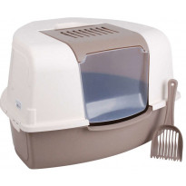 Kissanhiekkalaatikkosetti Kats, umpinainen, nurkkamalli, beige