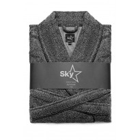 Kylpytakki Sky Snow print, S/M, tummanharmaa/musta