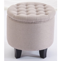 Säilytysrahi Chic Home, Ø42cm, kangasverhoilu, beige