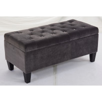 Säilytyspenkki Chic Home, 96x42x44cm, samettiverhoilu, harmaa