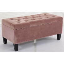 Säilytyspenkki Chic Home, 96x42x44cm, samettiverhoilu, roosa