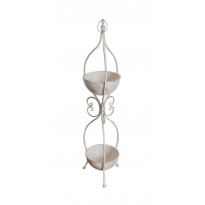 Kukkateline kahdelle ruukulle Chic Garden Amppelit, 96x22,5cm, valkoinen