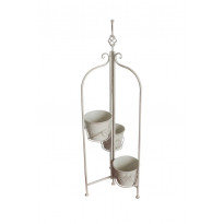 Kukkateline kolmelle ruukulle Chic Garden Kukat, 99x18x16cm, valkoinen