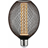 LED-lamppu Paulmann Metallic Glow Globe, E27, Spiral, 200lm, 4.2W, 1800K, musta