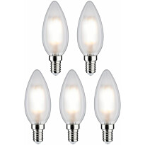 LED-kynttilälamppu Paulmann Candle, E14, 470lm, 4.8W, 2700K, matta, 5kpl