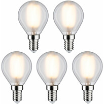 LED-filamenttilamppu Paulmann Drop, E14, 470lm, 4,8W, 2700K, matta, 5kpl