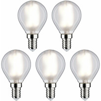 LED-filamenttilamppu Paulmann Drop, E14, 470lm, 4,8W, 4000K, matta, 5kpl