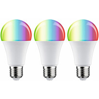 LED-älylamppu Paulmann Smart Home Zigbee 3.0 Pear, E27, 1055lm, 11W, RGBW+, himmennettävä, matta, 3kpl