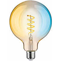 LED-älylamppu Paulmann Smart Home Zigbee 3.0 Globe, G125, E27, 600lm, 7,5W, filamentti, säädettävä värilämpötila, himmennettävä, kulta