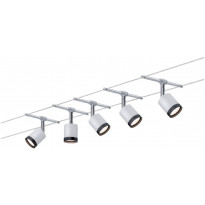 Vaijerivalaisinsetti Paulmann Tube, LED, 5 valaisinta + muuntaja + vaijeri