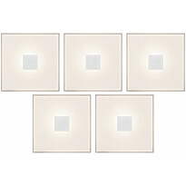 Upotettava LED-seinävalaisinsarja Paulmann LumiTiles, 5 valaisinta, IP44, 10x10cm, 2700K, himmennettävä, valkoinen