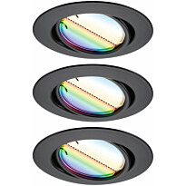Upotettava LED-valaisin Paulmann Base Coin, 3kpl, Smart Home Zigbee 3.0, Ø90mm, himmennettävä, RGBW+, eri värejä