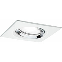 Upotettava LED-valaisin Paulmann Nova Plus, IP65, 93x93mm, GU10, 6W, 470lm, 4000K, himmennettävä, mattavalkoinen/kromi