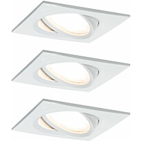 Upotettava LED-valaisin Paulmann Nova Plus Coin, 3kpl, 84x84mm, 6W, 470lm, 2700K, himmennettävä, mattavalkoinen