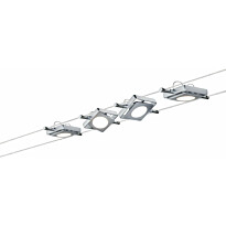 LED-vaijerivalaisinsetti Pailmann MacLED Basic, 2700K, neljä valaisinta, mattakromi