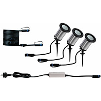 LED-puutarhaspottisarja Paulmann Plug &amp; Shine Classic, 3-osainen, IP65, 3000K, antrasiitti