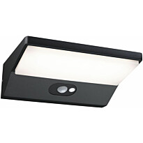 LED-ulkoseinävalaisin liiketunnistimella Paulmann Ronea, IP44, 18x25cm, 7.4W, 3000K, tummanharmaa