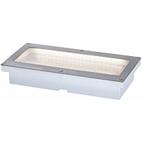 LED-terassivalaisin liiketunnistimella Paulmann Brick, IP67, 20x10cm, 3000K, alumiini