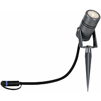 LED-puutarhaspotti Paulmann Plug &amp; Shine Radon, IP65, 3000K, harmaa