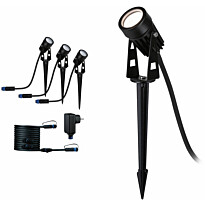 LED-puutarhaspotti Paulmann Plug &amp; Shine maapiikki IP65 3000K 3.5W 21VA musta, 3kpl/pkt