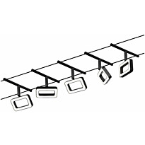 Vaijerivalaisinsetti Paulmann CorDuo Frame, 5x280lm, 5x4.8W, 3000K, 230/12V, eri värejä