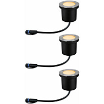 LED-terassivalaisinsarja Paulmann Plug &amp; Shine Floor, IP67, 2200K, 3x4.5W, antrasiitti