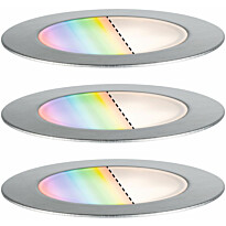 LED-terassivalaisinsarja Paulmann Plug &amp; Shine Floor, Smart Home Zigbee 3.0, IP67, RGBW+, 3x2W, rst