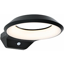 LED-ulkoseinävalaisin liiketunnistimella Paulmann Anela, IP44, 3000K, antrasiitti