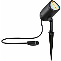 LED-puutarhaspotti Paulmann Plug &amp; Shine Shira, Smart Home Zigbee 3.0, IP65, RGBW+, antrasiitti
