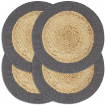 Tabletit 4kpl luonnollinen/antrasiitti 38cm juutti &amp;