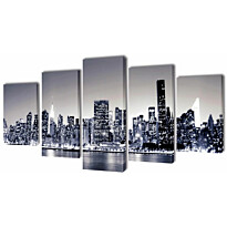 Taulusarja new york taivaanranta mustavalkoinen 100 x 50 cm