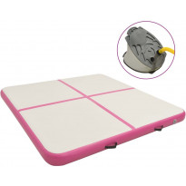 Täytettävä voimistelumatto pumpulla 200x200x15 cm PVC pinkki