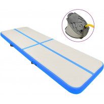 Täytettävä voimistelumatto pumpulla 400x100x20cm PVC sininen