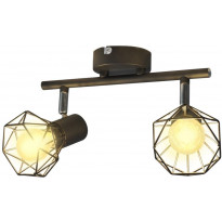 Teollistyylinen vaijerirunko spottivalo 2 led polttimoa