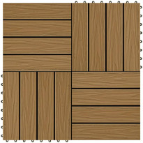 Terassilaatat 11 kpl WPC 30x30 cm 1m² tiikin värinen