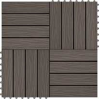 Terassilaatat 11 kpl WPC 30x30 cm 1m² tummanruskea