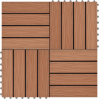 Terassilaatat 11 kpl WPC 30x30 cm 1m² vaaleanruskea