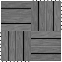 Terassilaatat 11 kpl puumuovikomposiitti 30x30 cm 1m² harmaa