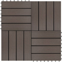Terassilaatat 22 kpl 30x30 cm 2m² puukomposiitti tummanruskea