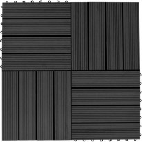 Terassilaatat 22 kpl 30x30cm 2m² puukomposiitti musta