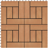 Terassilaatat WPC 30x30 cm 1m² tiikin värinen 11 kpl