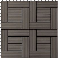 Terassilaatat WPC 30x30 cm 1m² tummanruskea 11 kpl