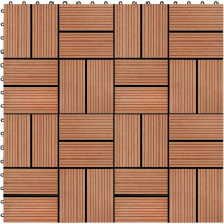 Terassilaatat WPC 30x30cm 1m² tiikin värinen 11kpl